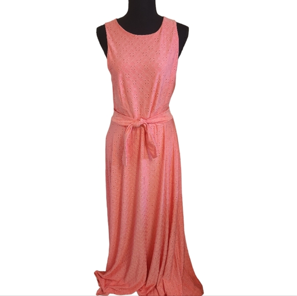 Hutch Dresses Hutch Peach Eyelet Lace Maxi Dress Sz Large Poshmark